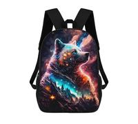 sinyumoney Cosmic Wolf Portrait-8 Children's Backpacks School Backpack 3D Printed Backpack for Kids Travel Rucksacks Book Bags Kids School Bag 17inch