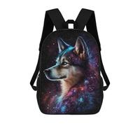sinyumoney Cosmic Wolf Portrait-9 Backpack School Bag Large School Backpack for Boys - Perfect for Travel, Work And Daily Use 17inch