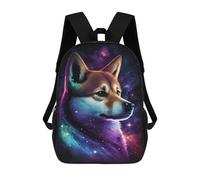 sinyumoney Cosmic Wolf Portrait Art Print-1 School Backpack Business Laptop Rucksack Bag Unisex Casual Daypack for Men, Women & Teenage Boys 17inch