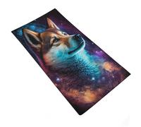 sinyumoney Cosmic Wolf Portrait Art Print-2 Towel 1pc Highly Absorbent Quick Towel Gentle for Sensitive Skin 35x73cm