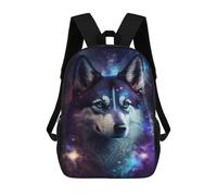 sinyumoney Cosmic Wolf Portrait Art Print-3 Backpack School Bag Business Durable Laptop Bag for Campus Outdoor Travel Sports 17inch