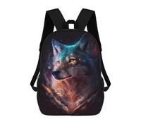 sinyumoney Cosmic Wolf Portrait Artwork-1 School Bags Rucksack Casual Daypacks School Work Travel Bag for Campus Outdoor Travel Sports 17inch