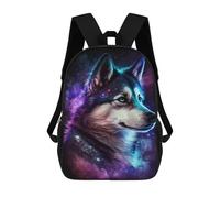 sinyumoney Cosmic Wolf Portrait Artwork-6 Backpack School Computer Rucksack for School/Work/Travel- Perfect for Travel, Work And Daily Use 17inch