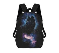 sinyumoney Cosmic Wolf Portrait Children's Backpacks Kids Fun School Bag Boys Backpack Travel Bag Student Schoolbag Book Stationery Bag Chool Bags 17inch