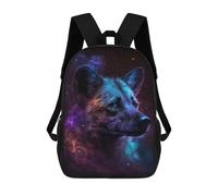 sinyumoney Cosmic Wolf Portrait Print-2 School Backpack Water Resistant School Bag Business Backpack for Men/Women 17inch