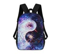 sinyumoney Cosmic Yin-Yang Dance-1 Backpack Cartoon Plush Bag, 3D Backpack for Kids School Bag Birthday Gift Idea for Boys And Girls 17inch