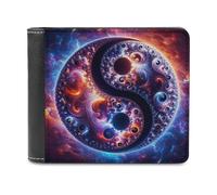 sinyumoney Cosmic Yin-Yang Fractal 3D Print Clutch Purse Multiple Slots RFID Blocking Stylish Slots Note Section Wallets Youth Guys 11.7cm*9.5cm