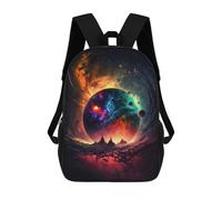 sinyumoney Cosmic Yin-Yang Portal Children's School Backpack 3D Printed for Kids Travel Rucksacks Book Bags for Boys Elementary School Students 17inch