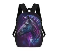 sinyumoney Cosmic Zebra Art Print-7 17 Inch School Bag Backpack Teen Schoolbag 3D Printing Adjustable Schoolbag Fashion Pocket Bag for Kids Boys Girls Students