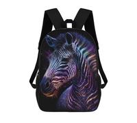 sinyumoney Cosmic Zebra Art Print Backpack School Bag Fashion Stationery Backpack Waterproof Casual Daypacks- Perfect for Travel, Work And Daily Use 17inch