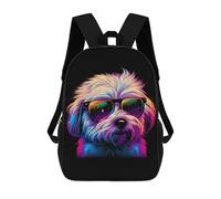 sinyumoney Coton De Tulear 3D Printed 17inch School Bag Children's School Backpack Travel Backpacks Casual Fashion Bag for Kids School Students
