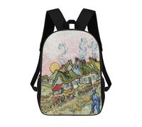 sinyumoney Cottages in The Sun Kids Backpacks Children Bag,Anime Bag,Large Capacity Kids Backpack, 3D Printed Children's,Student Schoolbag,Kids Boys Girls School Bag 17inch