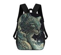 sinyumoney Cougar Japanese Art Backpacks Kids School Backpack School Bag 3D Printed School Bag for Boys Elementary And Middle School Students 17inch
