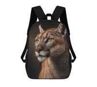 sinyumoney Cougar Portrait on Dark Backpack School Bag Rucksack for Girls Boys Backpacks Large Capacity Kids Back Pack Lightweight School Bags for Children Students 17inch
