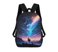 sinyumoney Couple Galactic Horizons Children's Backpacks School Backpack 3D Printed for Kids Travel Rucksacks Book Bags Kids 17inch School Bag