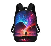 sinyumoney Couple Galaxy Landscape Children's Backpacks Kids Fun School Bag Boys Backpack Travel Bag Student Schoolbag Book Stationery Bag Chool Bags 17inch