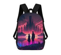 sinyumoney Couple River Landscape School Bags Water Resistant Travel Backpack Computer Bag for School/Work/Travel 17inch