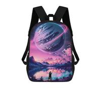 sinyumoney Couple Under Saturn Planet Backpack School Bag Lightweight Airport College Students Back Pack for Teenage Girls Boys Women Men 17inch