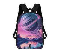 sinyumoney Couple Under Saturn Planet School Backpack Water Resistant Computer Rucksack- Perfect for Travel, Work And Daily Use 17inch