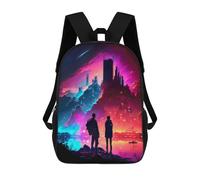 sinyumoney Couple Watch The City Burn School Backpack Water Resistant Computer Rucksack- Perfect for Travel, Work And Daily Use 17inch