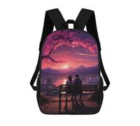 sinyumoney Couple Watching Sunset Backpack Kids School Backpack School Bag 3D Printed Fashion School Bag for Boys Elementary And Middle School Student 17inch