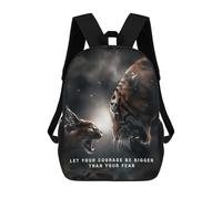 sinyumoney Courage Bigger Than Fear Rucksack Fashion Stationery Backpack Waterproof Casual Daypacks for Men, Women & Teenage Boys 17inch