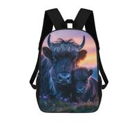 sinyumoney Cow And Calf at Sunset School Backpack Lightweight Airport College Students Back Pack- Perfect for Travel, Work And Daily Use 17inch