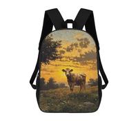 sinyumoney Cow at Sunset Children's Backpacks 17inch School Backpack 3D Printed Bag Bookbag for Kids Travel Rucksacks Boy Girl Book Bags Kids School Bag