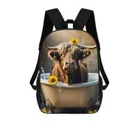 sinyumoney Cow Bathroom Funny Kids Backpack, Kids School Bag 3D Printed School Backpacks for Boys And Teenager School Students 17inch