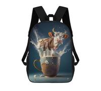 sinyumoney Cow Coffe School Bags School Secondary High School College Backpack Travel for Men, Women & Teenage Boys 17inch
