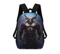 sinyumoney Cow Fantasy Children's Backpack, 17 Inch 3D Printed School Backpack, Backpack Cartoon Adjustable School Bag for Primary School