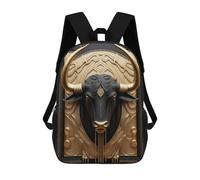 sinyumoney Cow Gold Relief Deco Rucksack Water Resistant Computer Rucksack for Camping Outdoor Adventures And Daily Travel 17inch