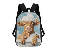 sinyumoney Cow in A Bubble Bath Children's 17 Inch School Backpack 3D Printed Casual Daypacks for Kids Travel Rucksacks Book Bags Kids School Bag