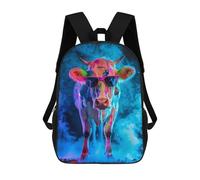 sinyumoney Cow In Colorful Paint Children's Backpacks School Backpack 3D Printed Backpack for Kids Travel Rucksacks Book Bags Kids School Bag 17inch
