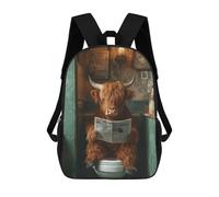 sinyumoney Cow Reading Newspaper in Bathroom Backpack School Bag Business Durable Laptop Bag for Campus Outdoor Travel Sports 17inch