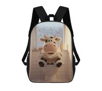sinyumoney Cow Reading on Toilet Backpack School Bag Large Lightweight Casual Backpack for Campus Outdoor Travel Sports 17inch