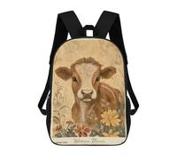 sinyumoney Cow William Morris Floral Farm School Bags Work Laptop Backpack Rucksack Bag- Perfect for Travel, Work And Daily Use 17inch