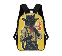 sinyumoney Cowboy Cat - Vintage Cat Cowboy Rucksack Lightweight Casual Daypack School Backpacks- Perfect for Travel, Work And Daily Use 17inch