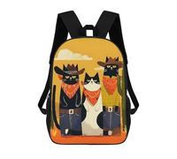 sinyumoney Cowboy Cats in The Desert Ronaldo Backpack, Children's Backpack, Student School Bag, Book Bag, 3D Printed School Bag For Boys And Girls, 17inch
