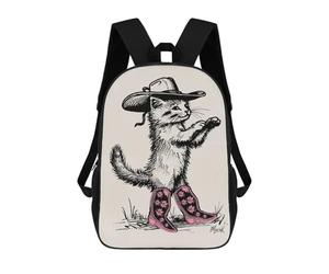 sinyumoney Cowgirl Boot Kitten Cat School Backpack Computer Rucksack for School/Work/Travel- Perfect for Travel, Work And Daily Use 17inch