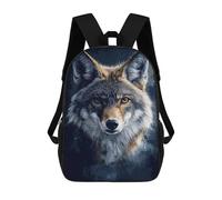 sinyumoney Coyote Portrait on Dark Background School Bags Lightweight Airport College Students Back Pack for Camping Outdoor Adventures And Daily Travel 17inch