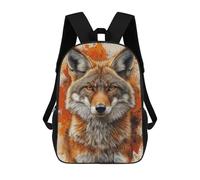sinyumoney Coyote Portrait with Orange Splatter Background School Bags Water Resistant Travel Backpack Computer Bag for Teenage Girls Boys Women Men 17inch