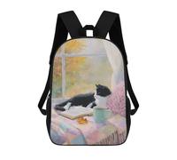 sinyumoney Cozy Autumn Cat by The Window School Bags Work Laptop Backpack Rucksack Bag- Perfect for Travel, Work And Daily Use 17inch