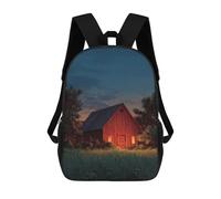 sinyumoney Cozy Barn Under Starry Sky Backpack School Daypacks Business Backpack Water Resistant Bookbag for Boys/Girls/Teenagers 17inch