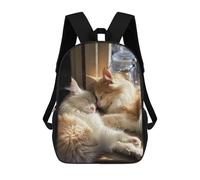 sinyumoney Cozy Cats Sunbathing Together Children's Backpacks 17inch School Backpack 3D Printed Bag Bookbag for Kids Travel Rucksacks Boy Girl Book Bags Kids School Bag