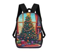 sinyumoney Cozy Christmas Corner Children's School Backpack 3D Printed for Kids Travel Rucksacks Book Bags for Boys Elementary School Students 17inch