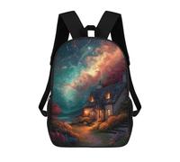sinyumoney Cozy Cottage Under Starry Sky -1 Backpack School Bag Travel College Rucksack Backpacks for Girl, Teen Girls 17inch