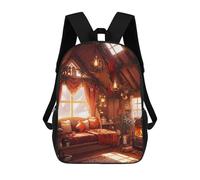 sinyumoney Cozy Hearth Backpack School Bag School Secondary High School College Backpack Travel for Boys/Girls/Teenagers 17inch