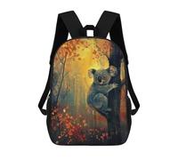 sinyumoney Cozy Koala 3D Printed Children's School Backpack for Kids High Capacity Travel Rucksacks Book Bags Kids School Bag Back Pack 17inch