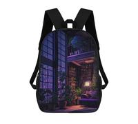 sinyumoney Cozy Library Haven Backpack School Secondary Causal Travel High School Bags for Men/Women 17inch